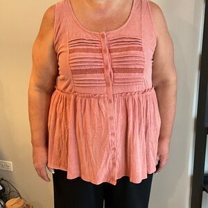 Torrid Pink Button-Front Blouse